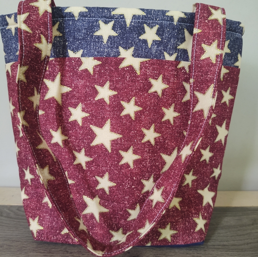 Handmade Star Patterned Mini Tote HandBag - Picture 2 of 3
